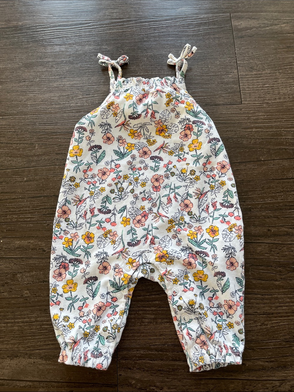 Joe Fresh Baby Girl Floral Tie-Shoulder Romper Size 3-6 Months